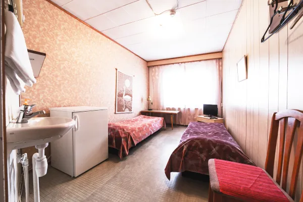 Photo of a hotel room or an apartment