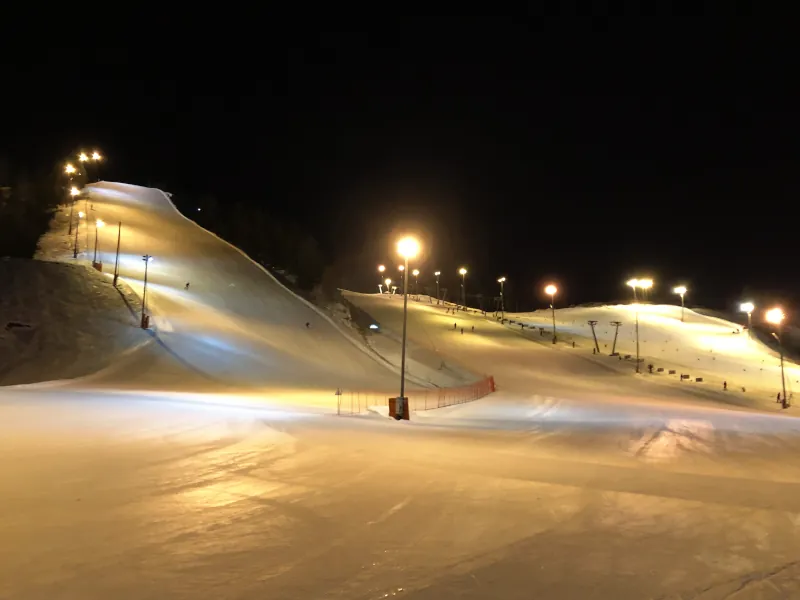 Himos slope in the evening