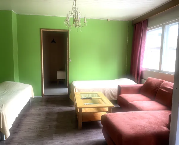 Photo of a hotel room or an apartment